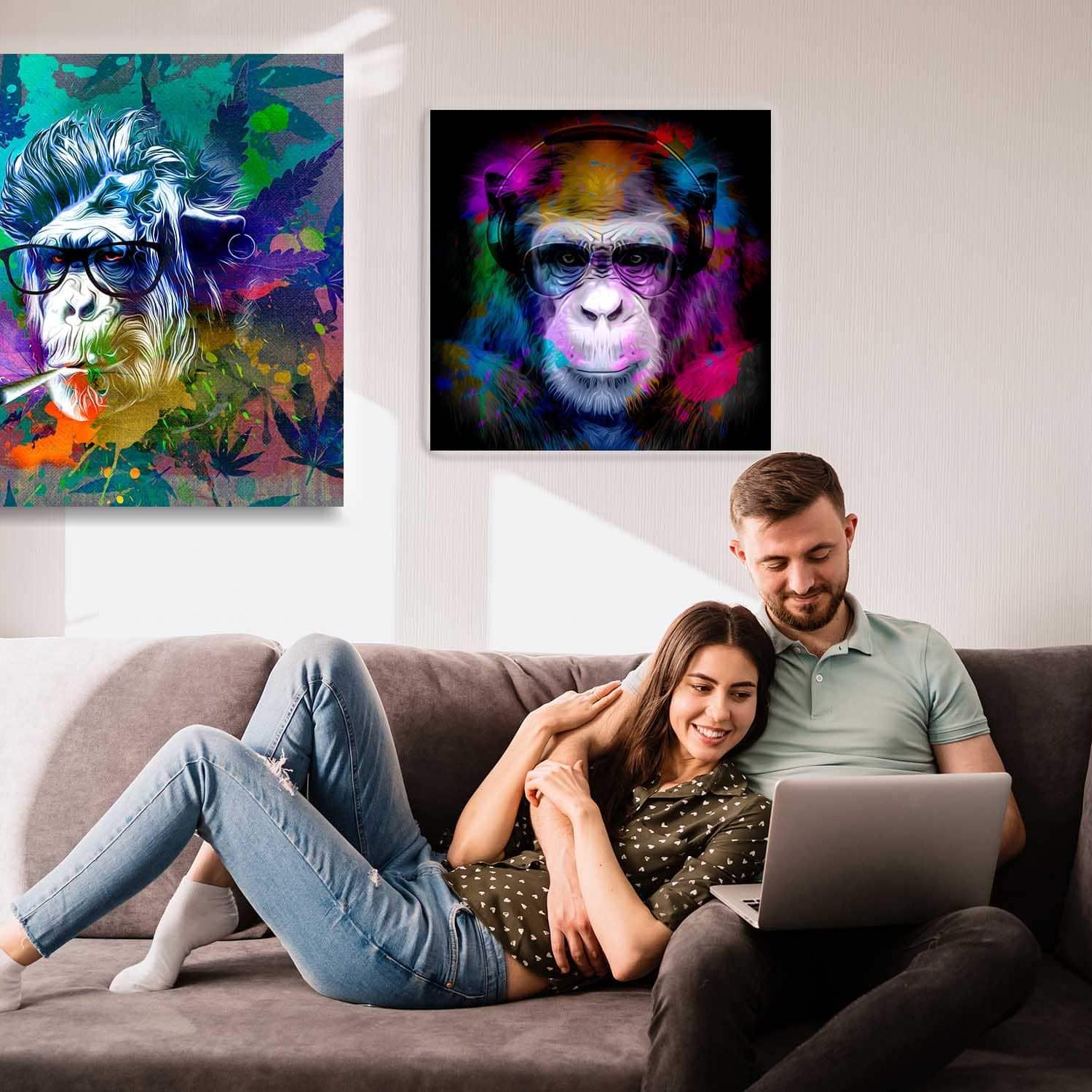 Suspendre un tableau à l’aide d’une ficelle - Montableaudeco