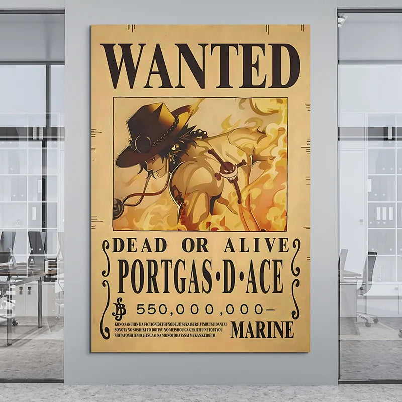 Affiche Wanted Portgas D. Ace – Poster One Piece haute qualité