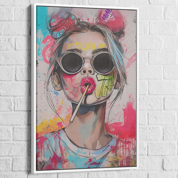 Affiche design femme rebelle style urbain contemporain