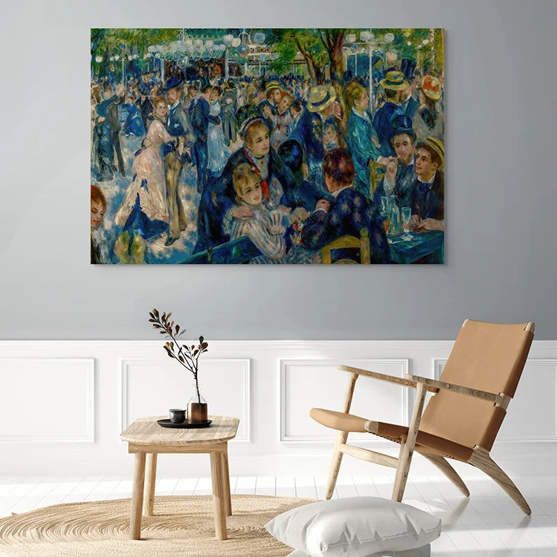 Détail des touches impressionnistes sur les robes et chapeaux de paille, Renoir