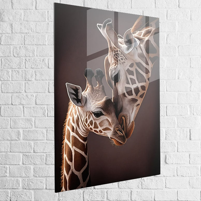 Art mural girafe design - tableau émotionnel de la nature africaine
