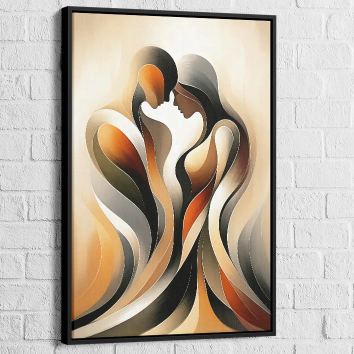 Tableau abstrait formes fluides - Harmonie Sensuelle pour déco moderne
