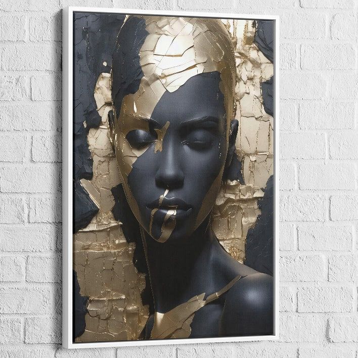 Visuel artistique tableau Reine d’Or et d’Ombre disponible chez Montableaudeco