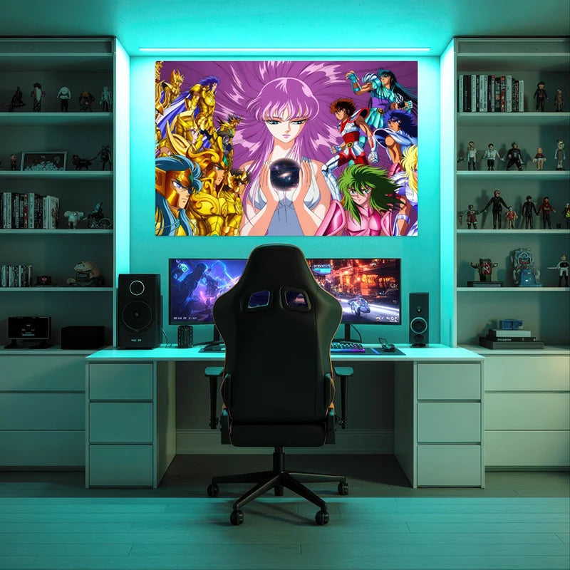 Tableau Les Chevaliers du Zodiaque Protéger Athéna