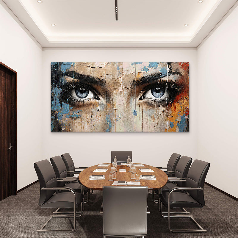 Tableau mural Obsession effet peinture urbaine et éclaboussures pour salon contemporain