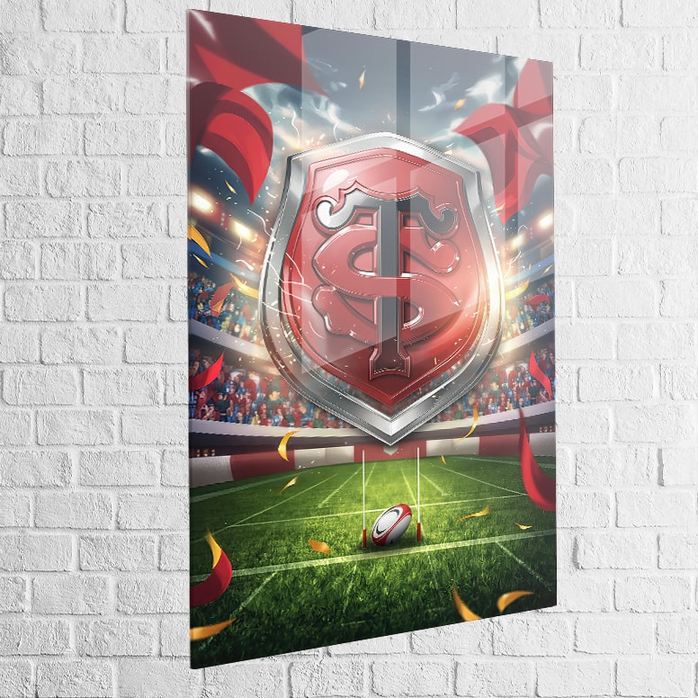 Tableau Stade Toulousain en plexiglas, brillance contemporaine