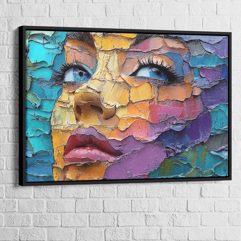 Tableau déco moderne abstrait multicolore format grand et moyen