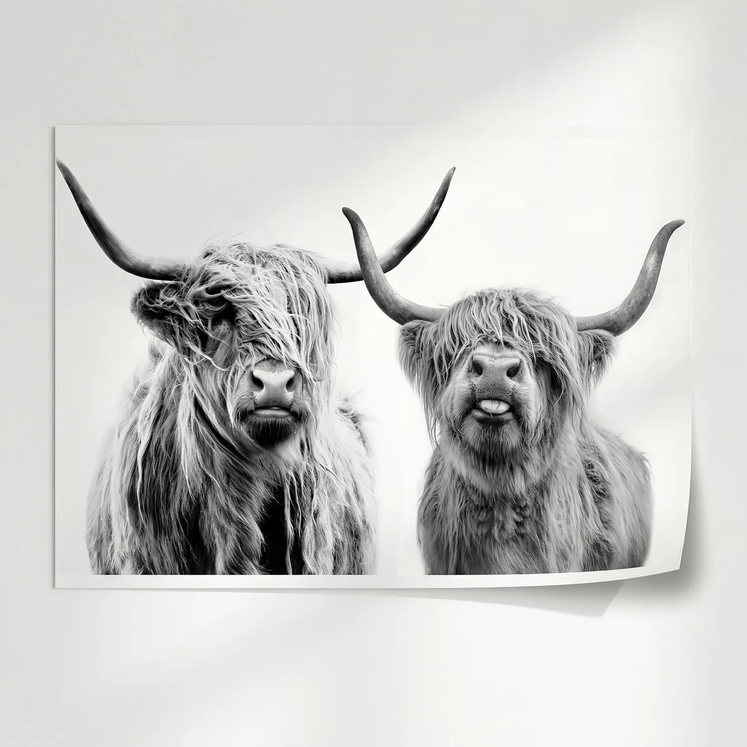 Poster Vaches Highland Noir et Blanc