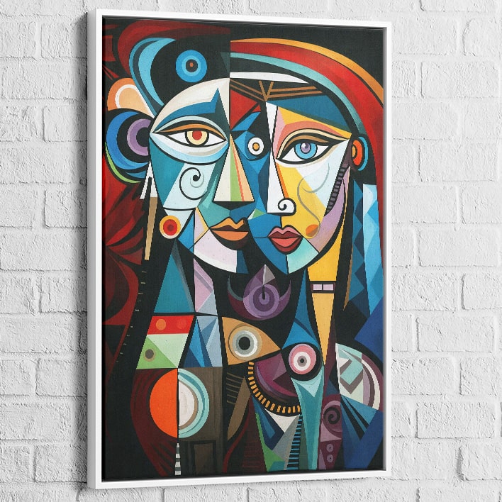 Visages géométriques abstraits art contemporain