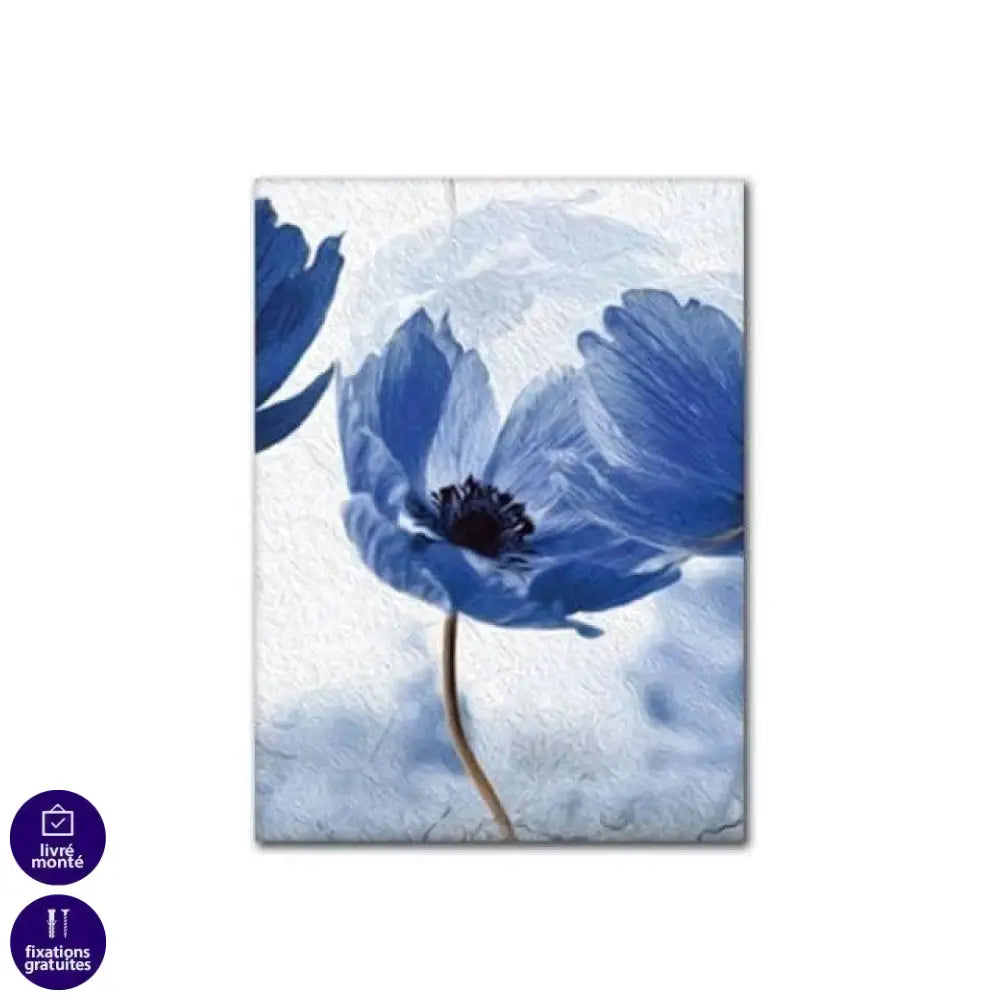 Affiche Fleur Bleue 3 Parties - Montableaudeco