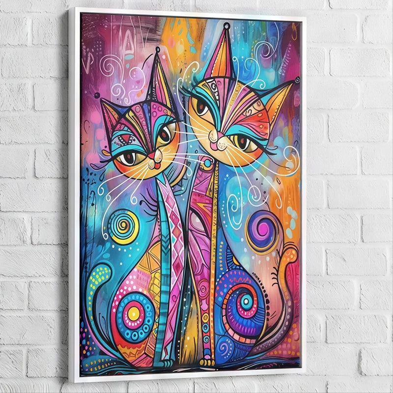 affiche chat pop art pleine de couleurs et de fantaisie