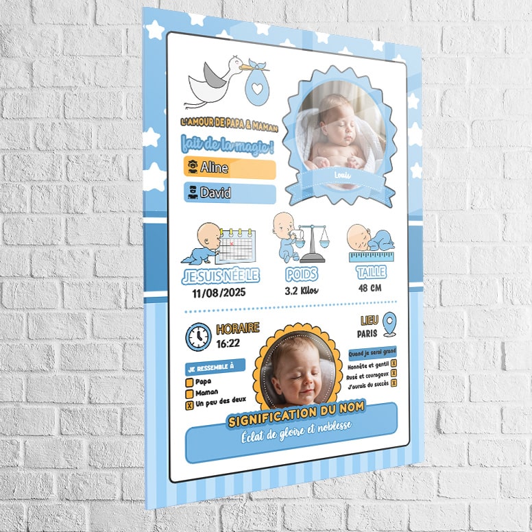 décoration chambre bébé garçon tableau naissance