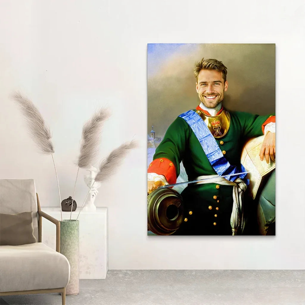 Montage photo homme en uniforme d'époque type Napoléon