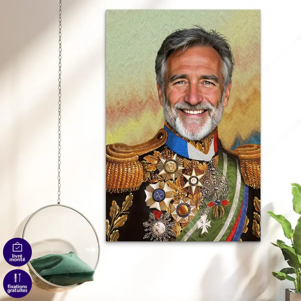 Portrait photo transformé en général d'époque