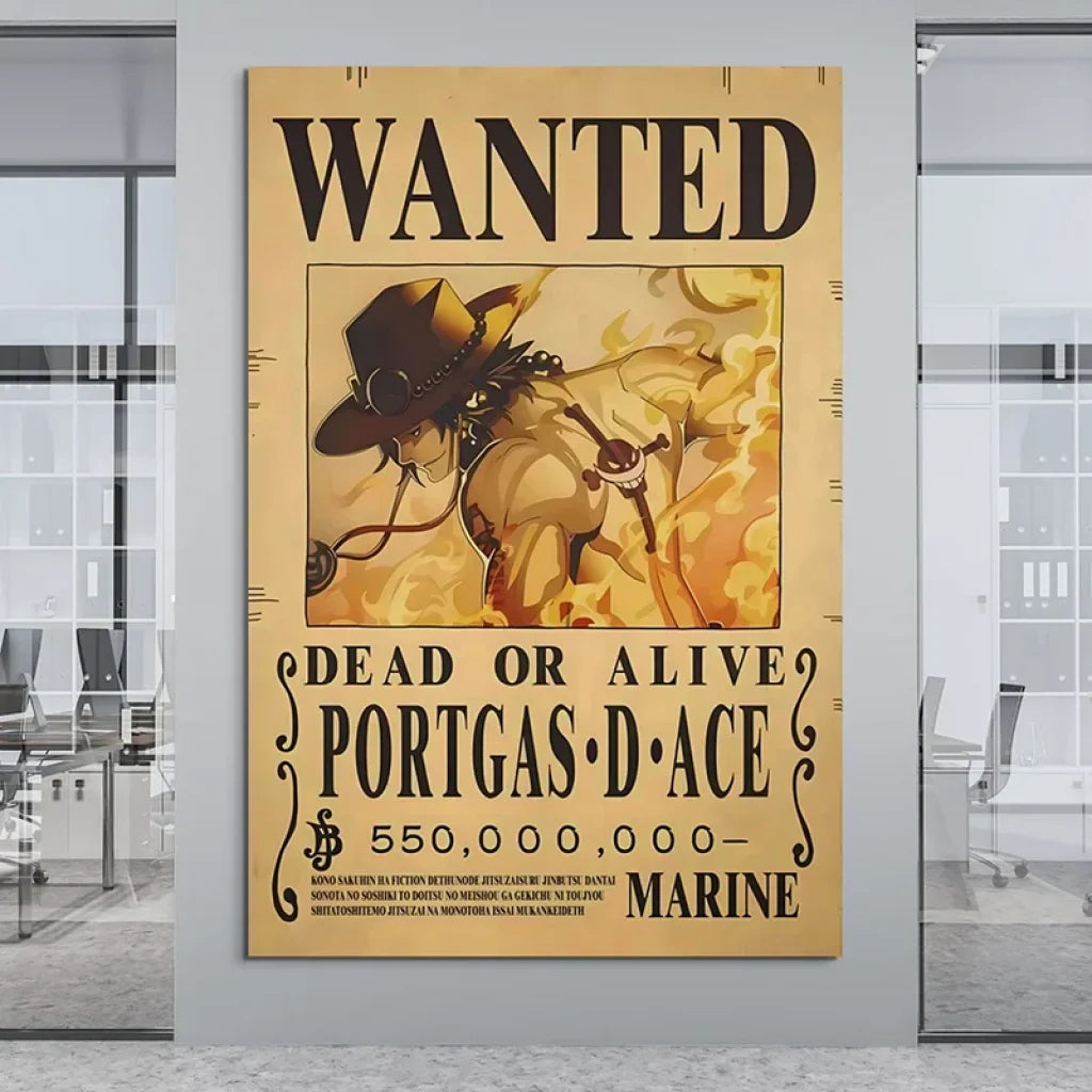 Affiche Wanted Portgas D. Ace – Poster One Piece haute qualité