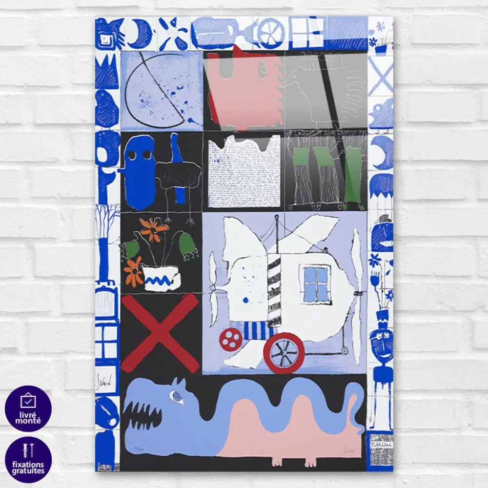 Tableau Abstrait Bleu Mosaic - Montableaudeco