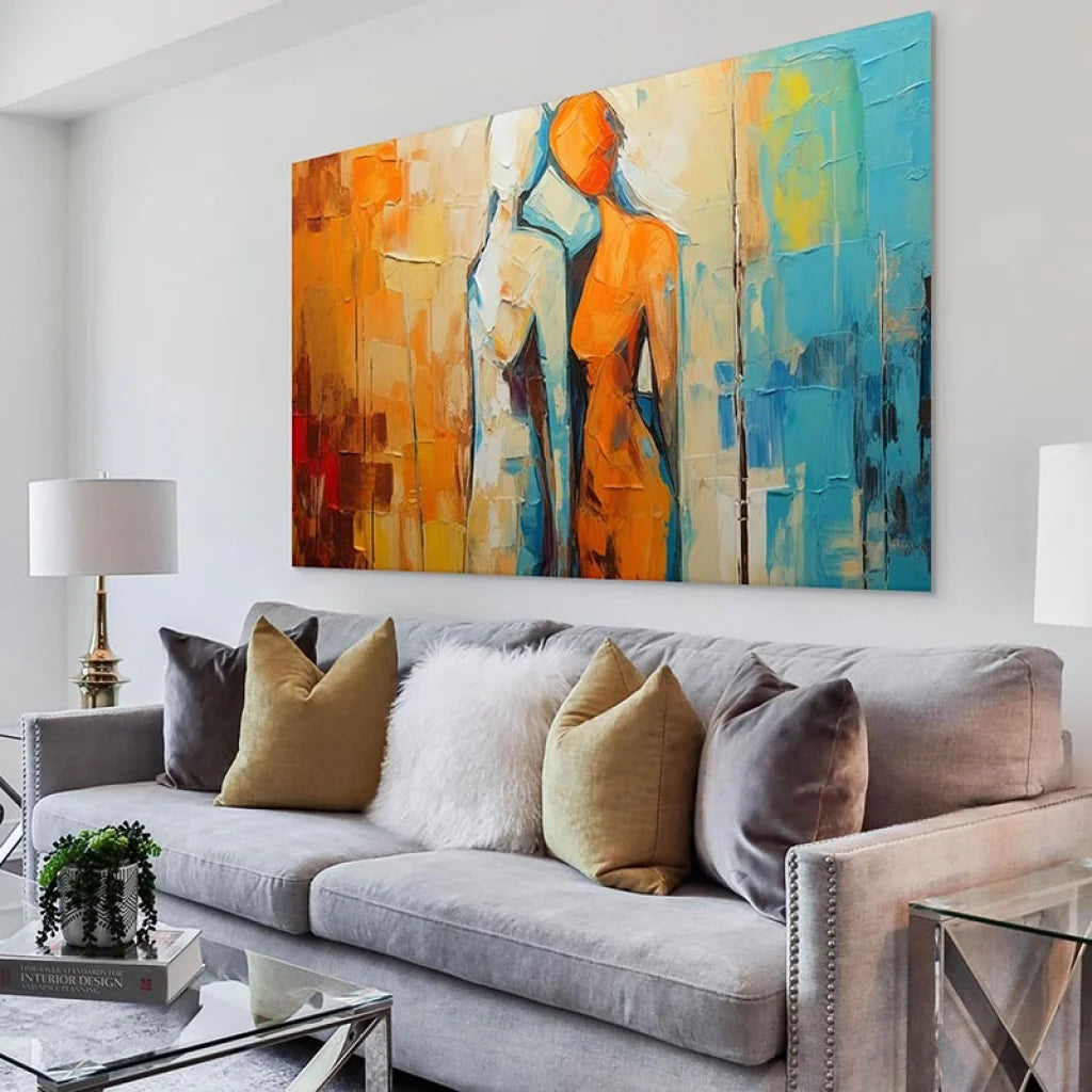 Tableau Abstrait Connexions Silencieuses Tableau moderne