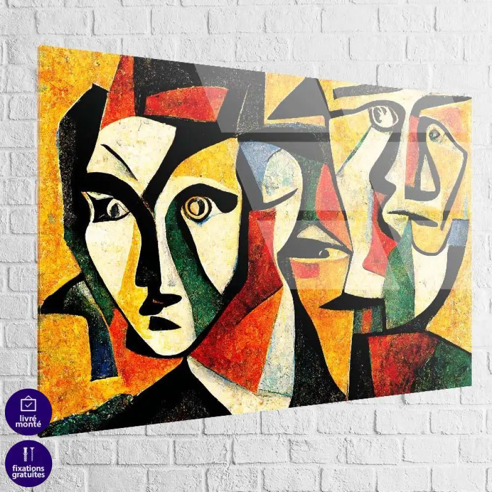 Tableau Abstrait Les Visages - Montableaudeco