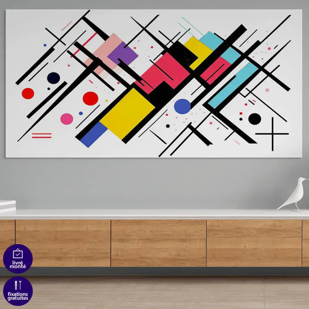 Tableau Abstrait Lignes en Mouvement Tableau Abstrait