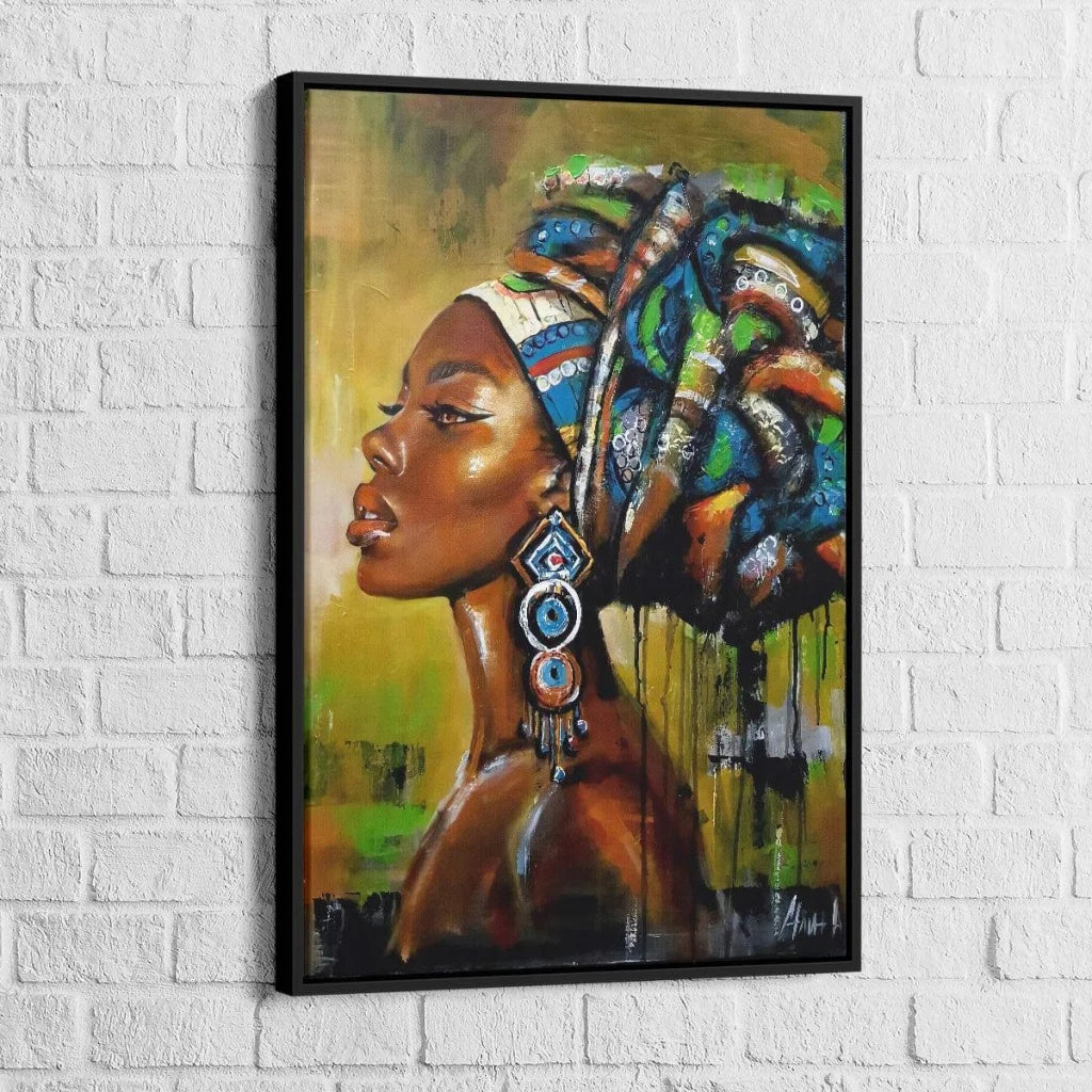 toile artistique africaine couleurs chaudes et vibrantes