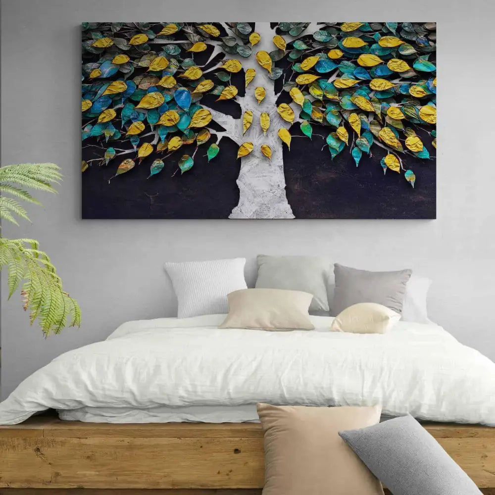 Tableau Arbre Multi Couleur Les Feuilles - Montableaudeco
