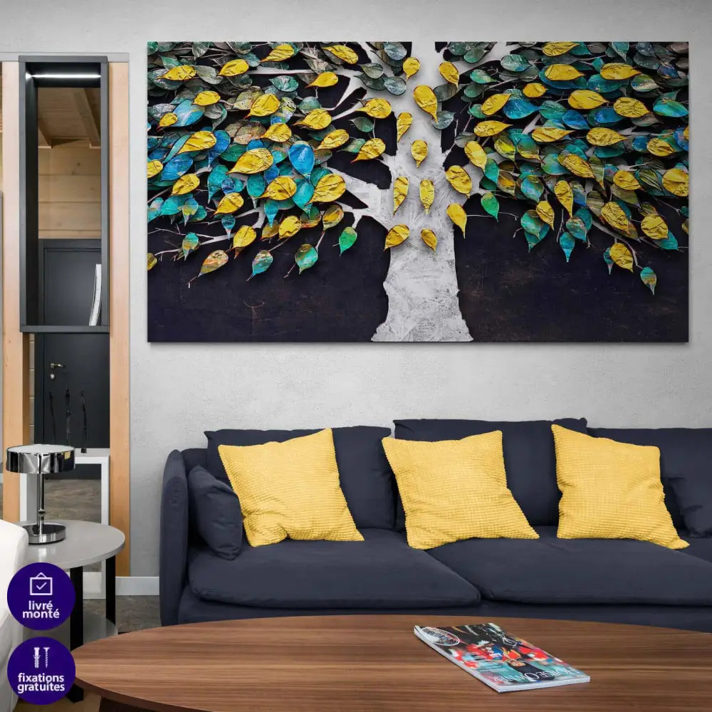 Tableau Arbre Multi Couleur Les Feuilles - Montableaudeco