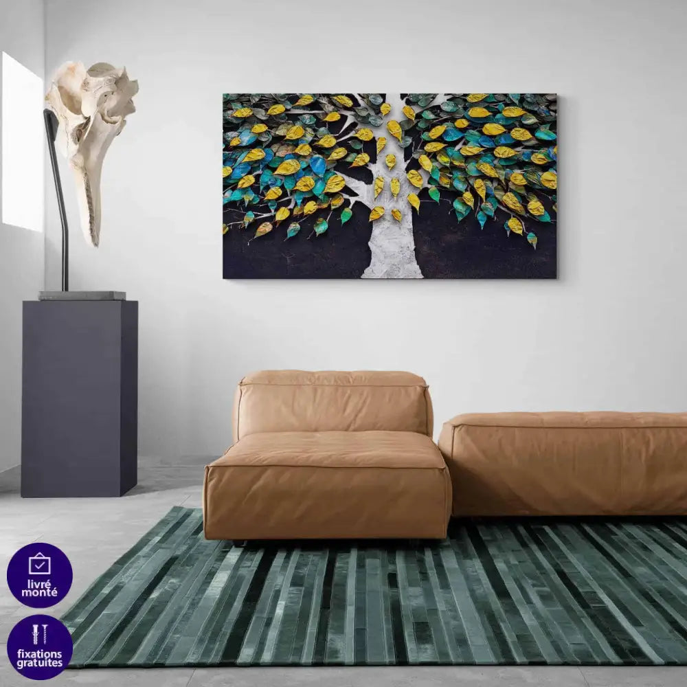 Tableau Arbre Multi Couleur Les Feuilles - Montableaudeco