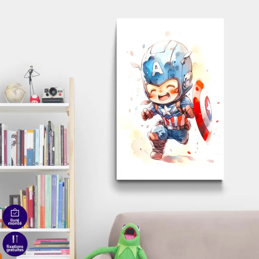 Tableau Baby’s Marvel 40x60cm / Affiche sans cadre / Cpt America Tableau Enfant