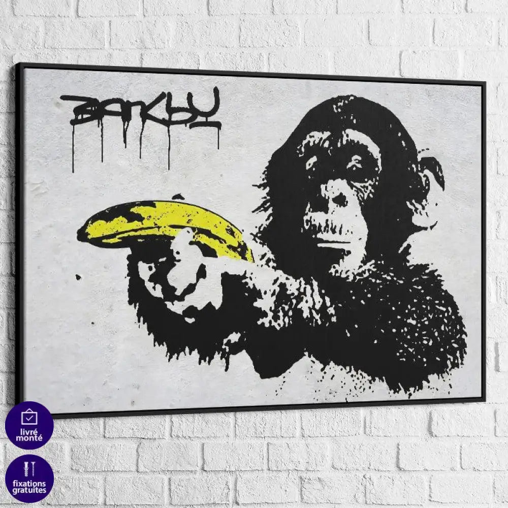 Tableau Banksy Banana Monkey - Montableaudeco