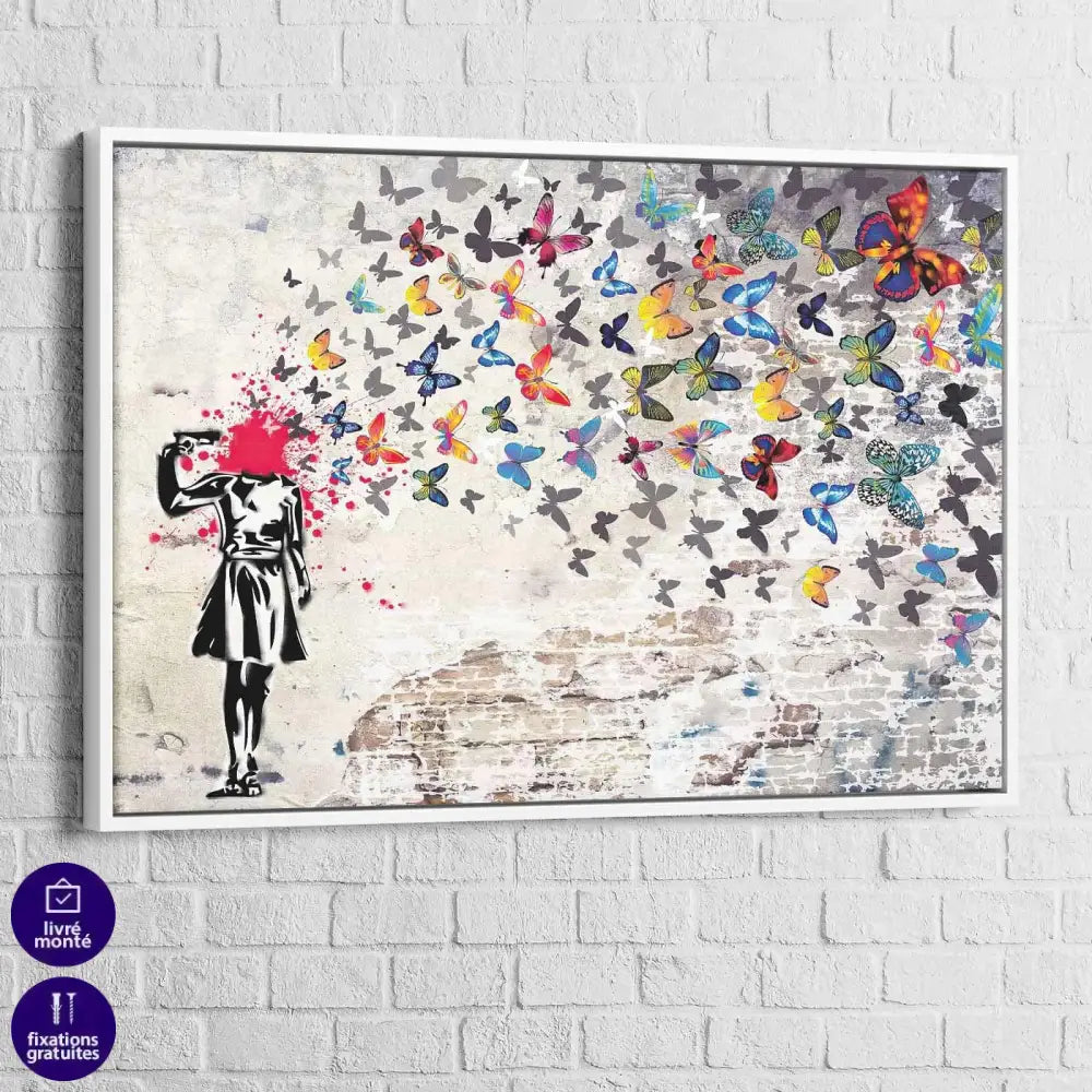 Tableau Banksy Butterfly - Montableaudeco