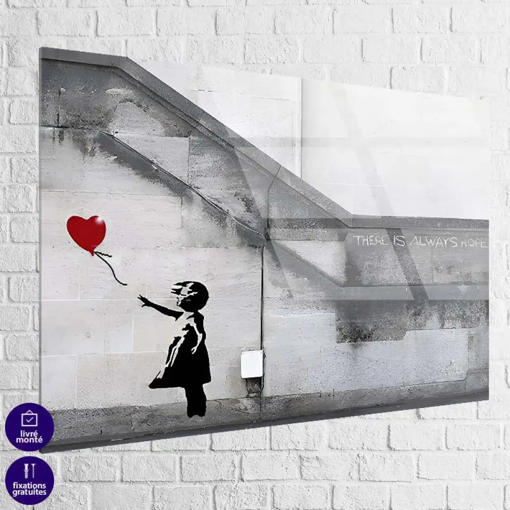 Tableau Banksy La Fille au Ballon Rouge 40x60cm / Plexiglas Tableau Banksy