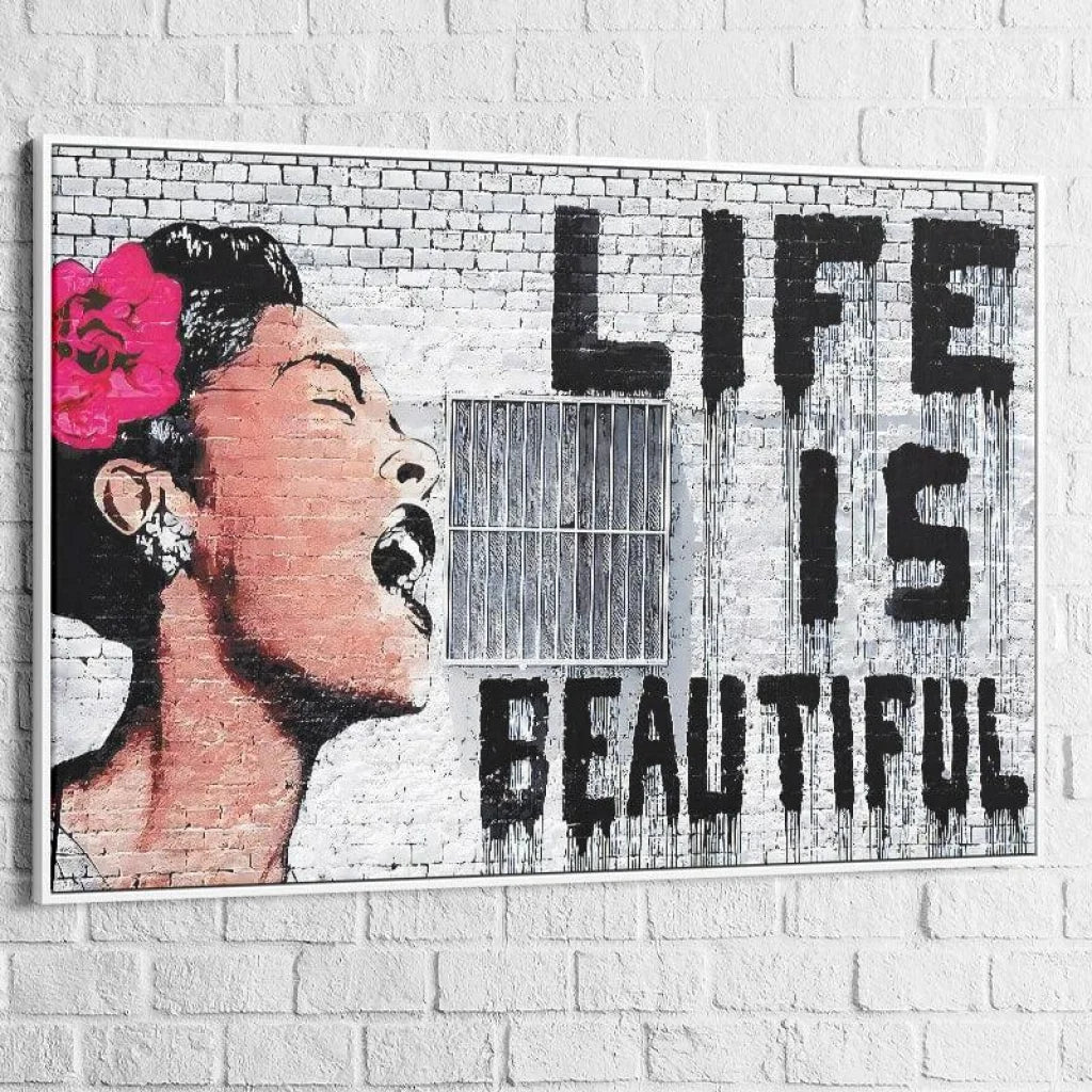 Tableau Banksy Life is Beautiful - Montableaudeco