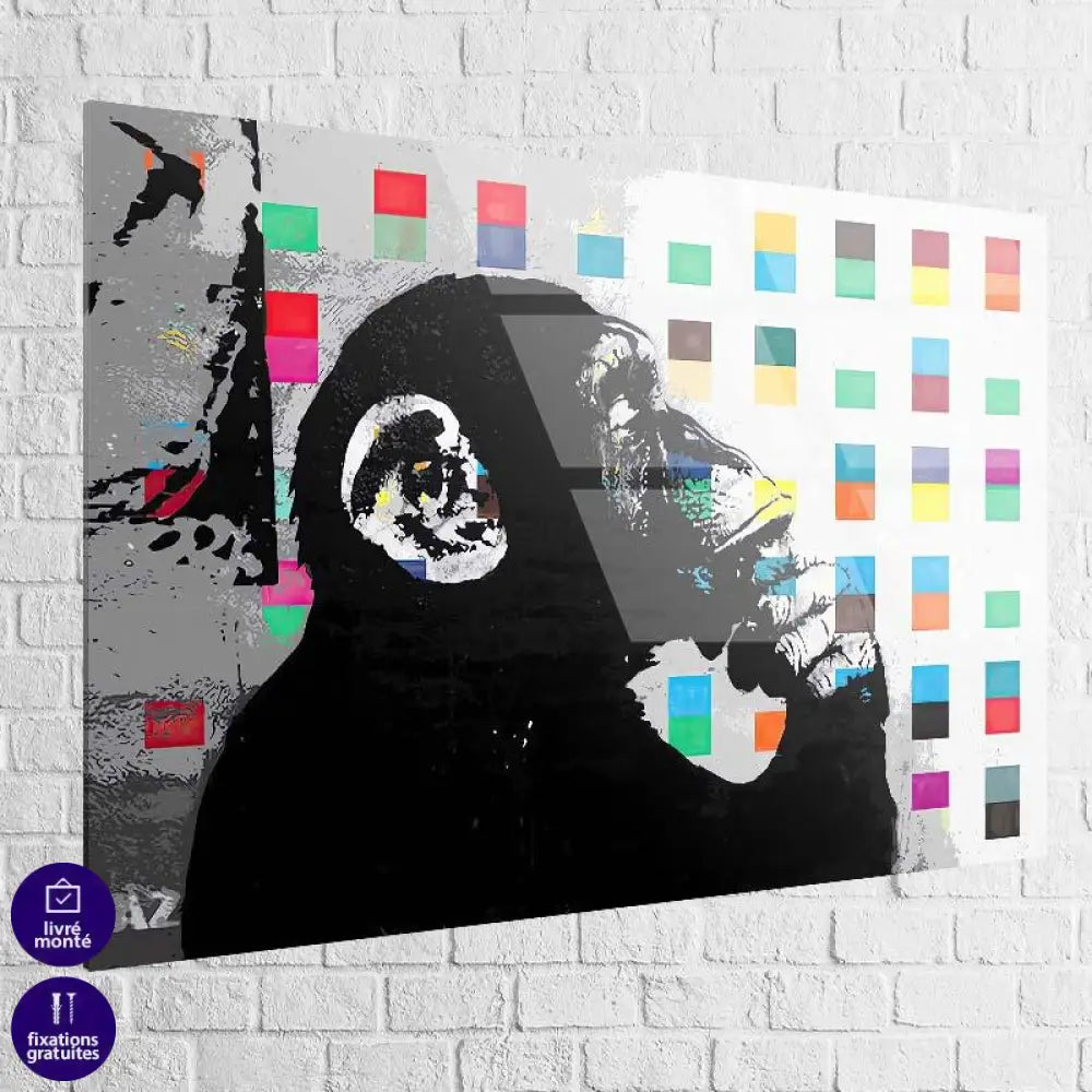 Tableau Banksy Monkey Think - Montableaudeco