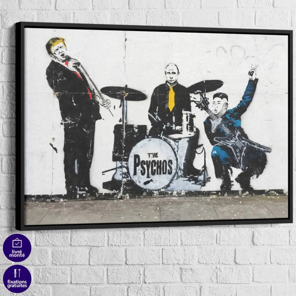Tableau Banksy The Psychos 40x60cm / Cadre Noir Tableau Banksy