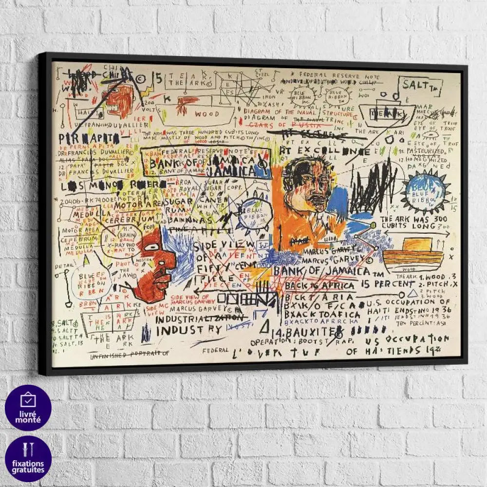 Tableau Basquiat 50 cent Piece 1983 - Montableaudeco