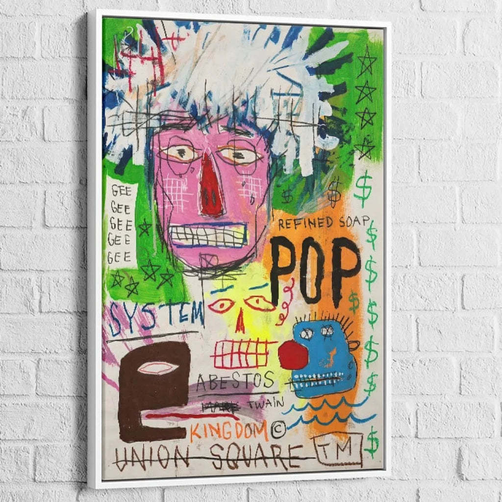 Tableau Basquiat Masterpiece 60-88 40x60cm / Cadre Blanc Tableau Basquiat