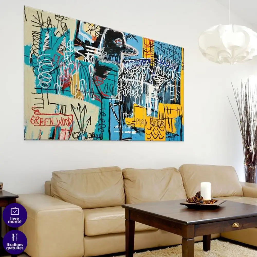 Tableau Basquiat Oiseau D'argent - Montableaudeco