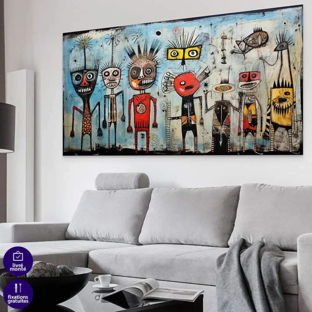 Tableau Basquiat Tribal Children - Montableaudeco