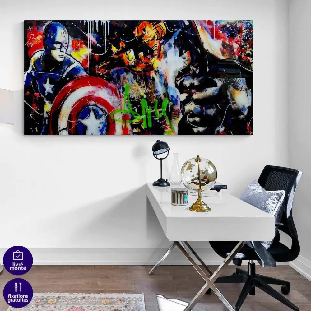 Tableau Batman et Captain America - Montableaudeco