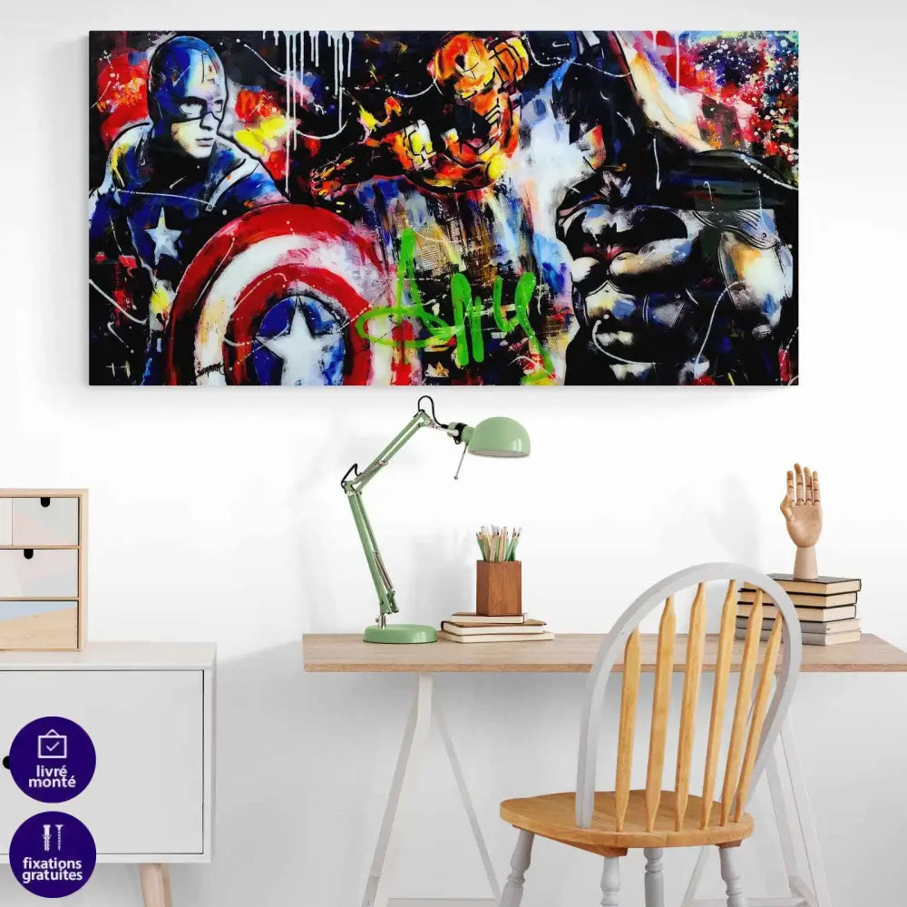 Tableau Batman et Captain America - Montableaudeco