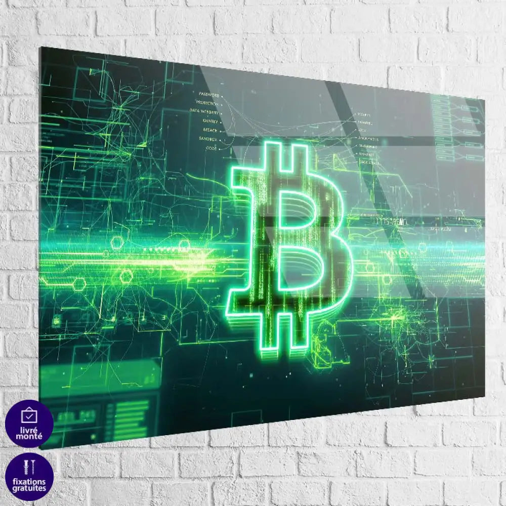 Tableau Bit Coin Electronics 40x60cm / Plexiglas Tableau Street Art