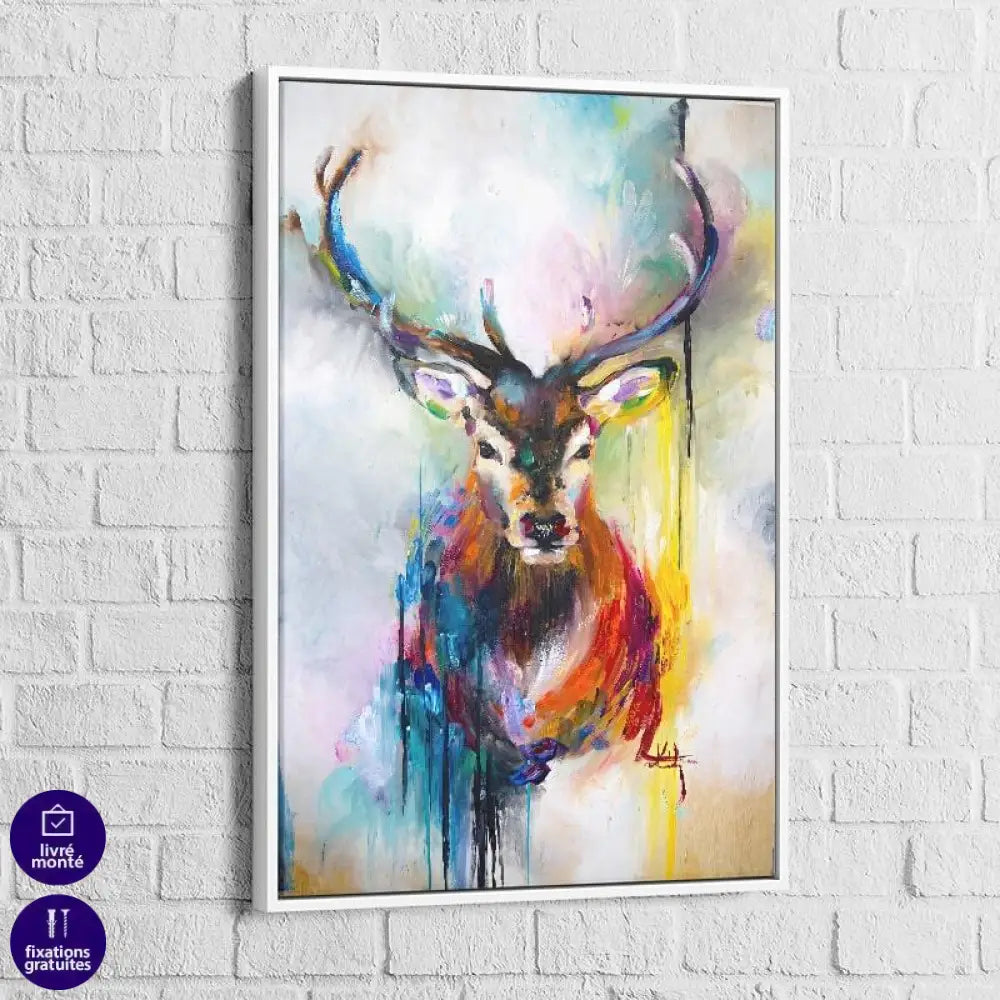 Tableau Cerf Coloré - Montableaudeco