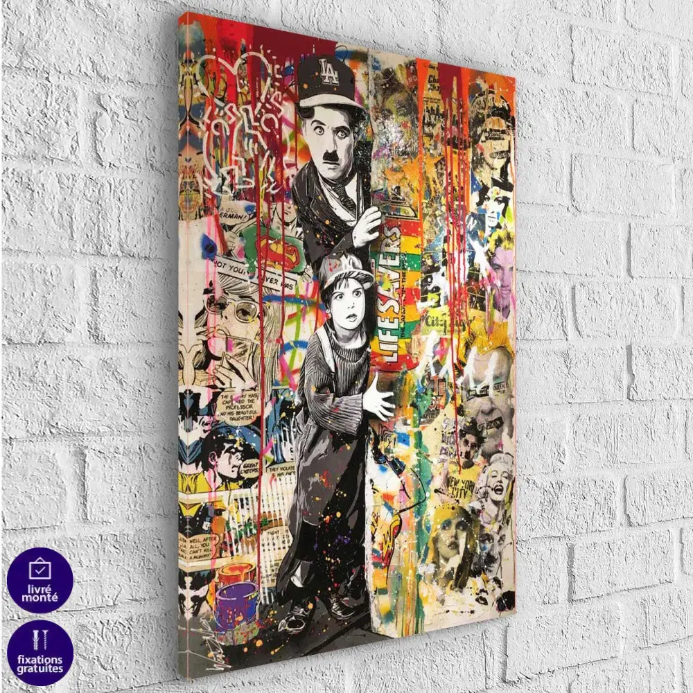 Tableau Charlie Chaplin et le Kid - Montableaudeco