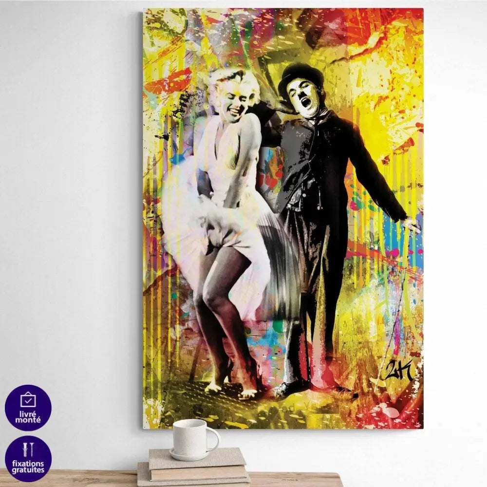 Tableau Charlie Chaplin & Marilyn Monroe - Montableaudeco