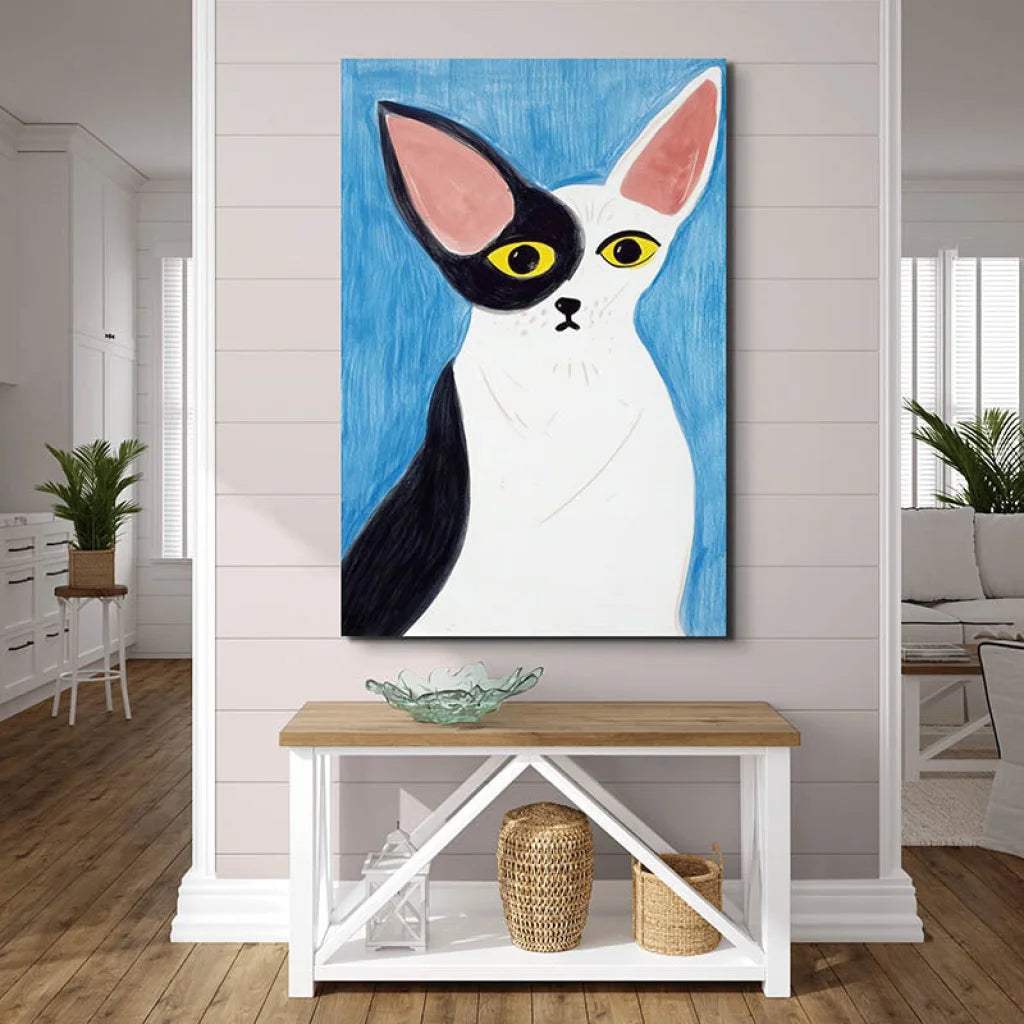 Tableau Chat Coloré Collection 7 Pièces 30x40cm / D / Toile tendue sur châssis Tableau Chat