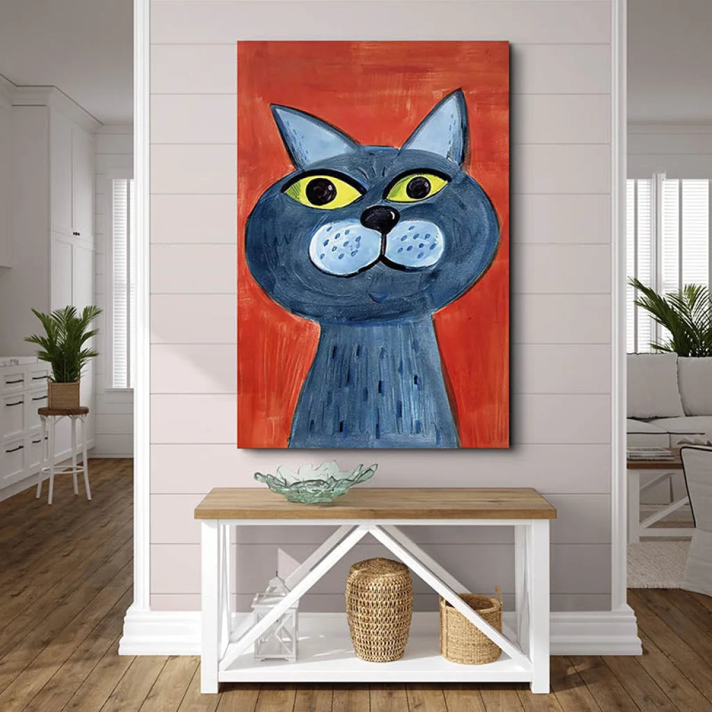 Tableau Chat Coloré Collection 7 Pièces 30x40cm / G / Toile tendue sur châssis Tableau Chat