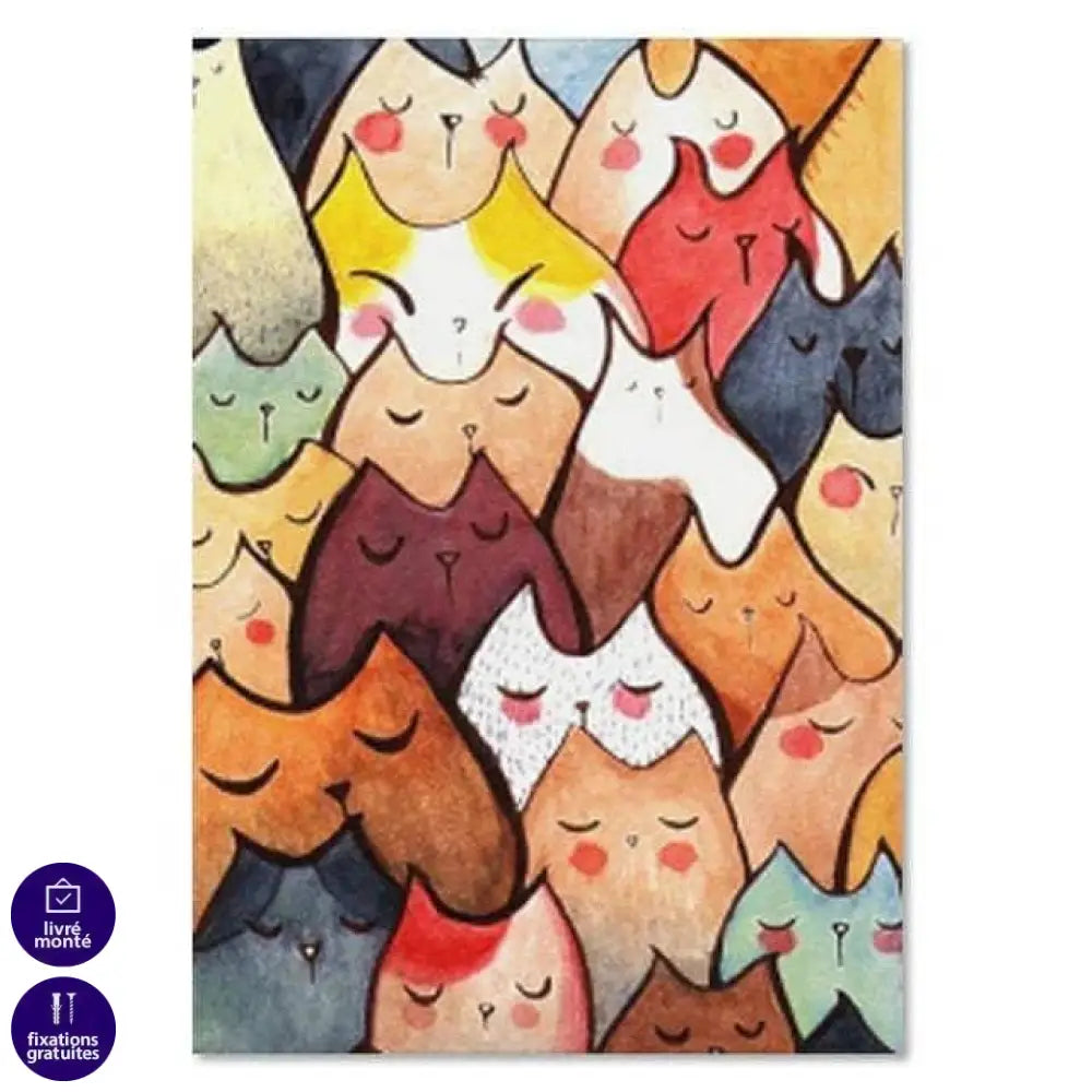 Tableau chat nos amis les chats - Montableaudeco