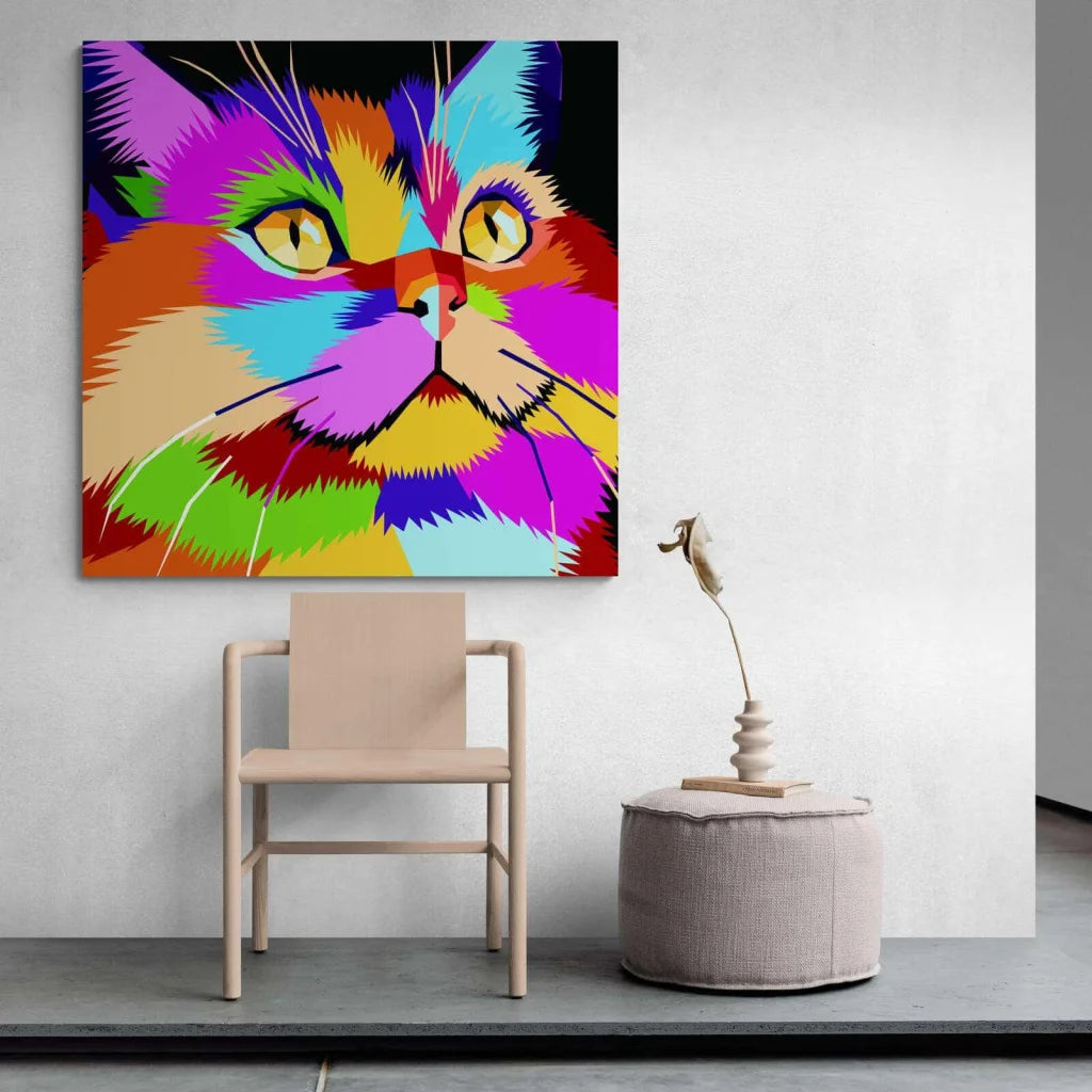 Tableau Chat Pop Art Coloré - Montableaudeco