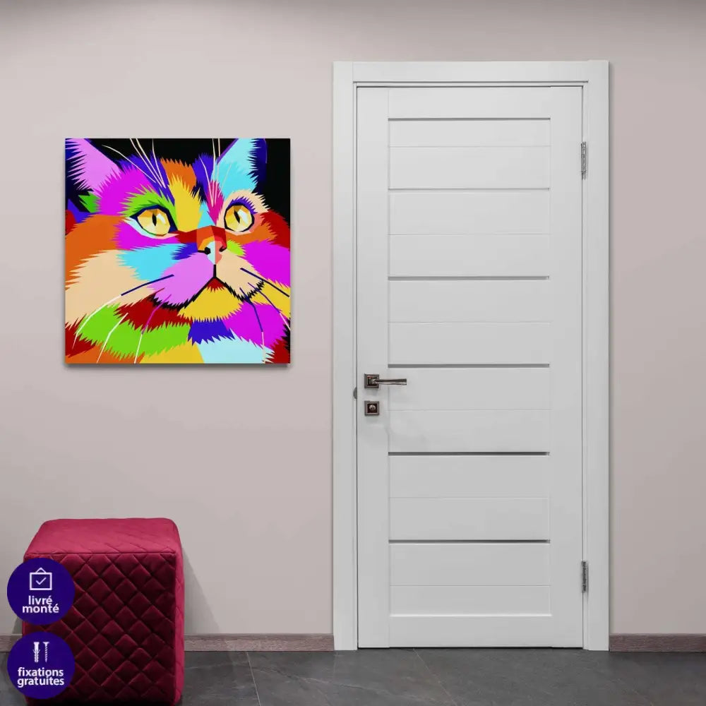 Tableau Chat Pop Art Coloré - Montableaudeco