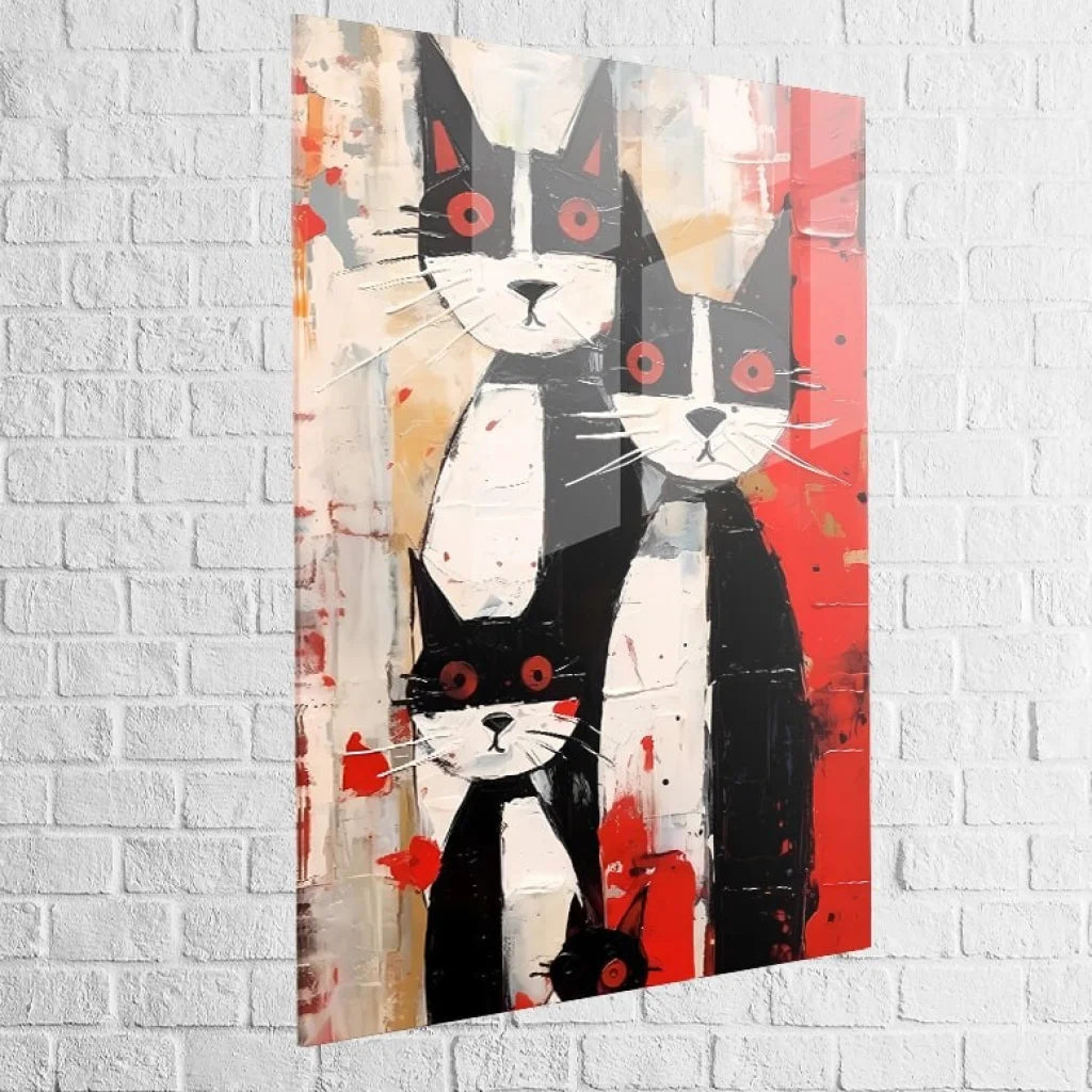 Tableau Chat Trilogie des Félins 40x60cm / Plexiglas / B Tableau Street Art